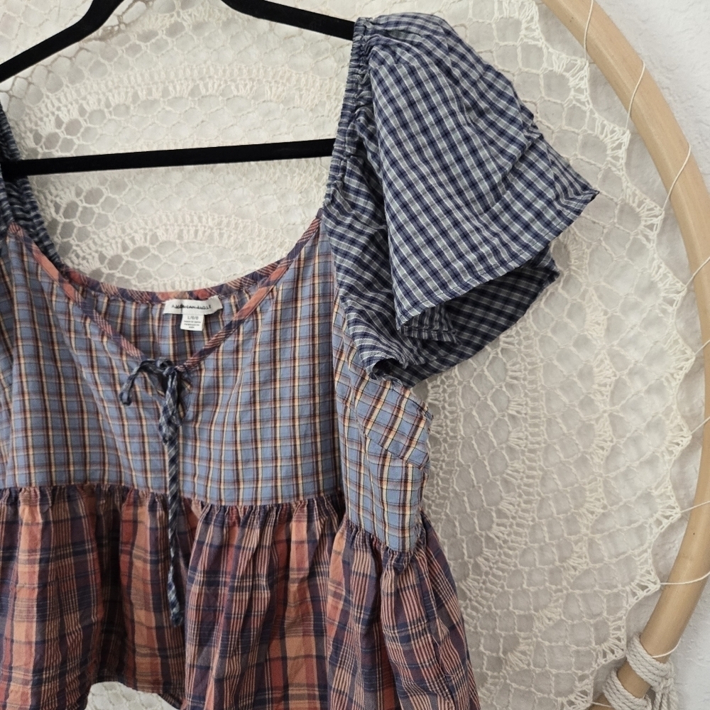 American Eagle V-Neck Babydoll Blouse Size L - Picture 9 of 12
